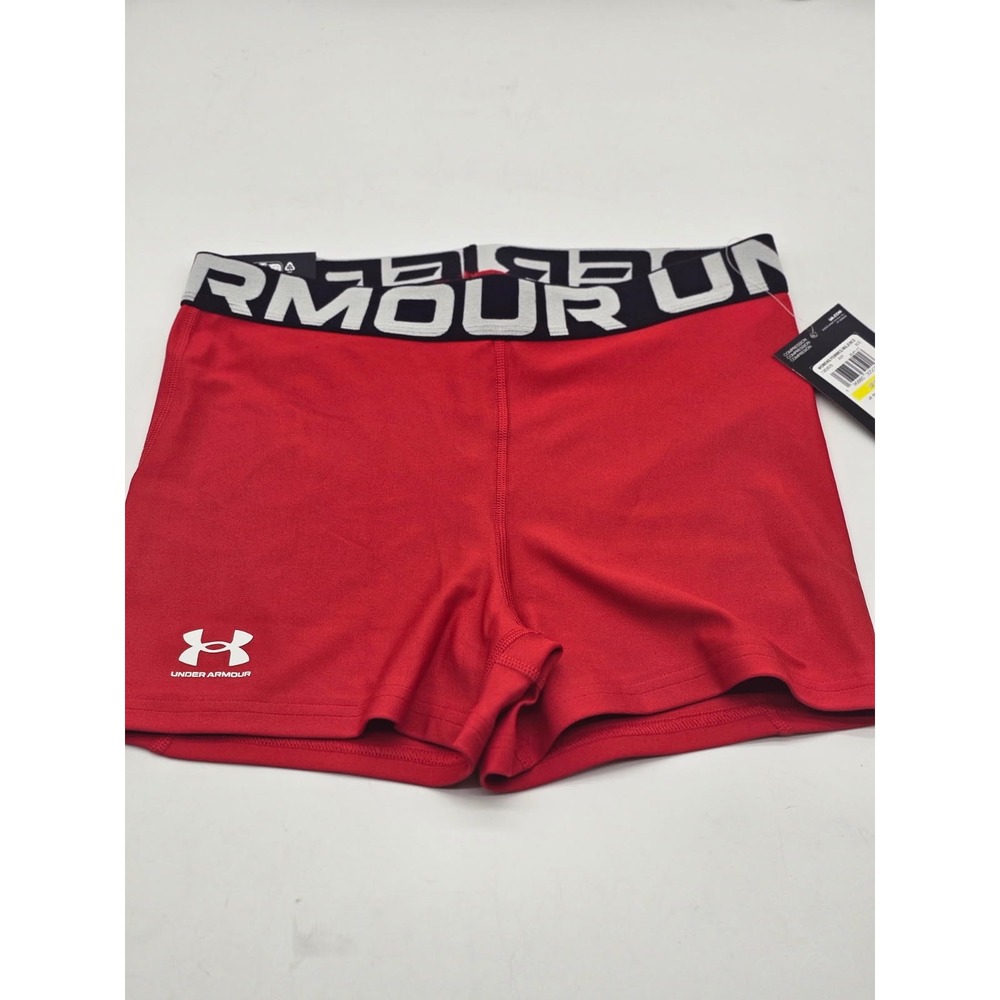 Under Armour HeatGear Shorty Womens Medium Red NWT Compression Athletic Shorts